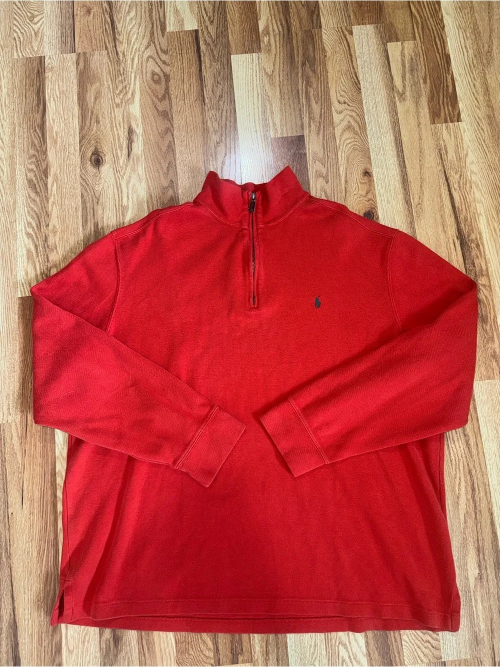 Vintage Polo Ralph Lauren Quarter Zip Pullover Orange Men’s XXL Embroidered Pony